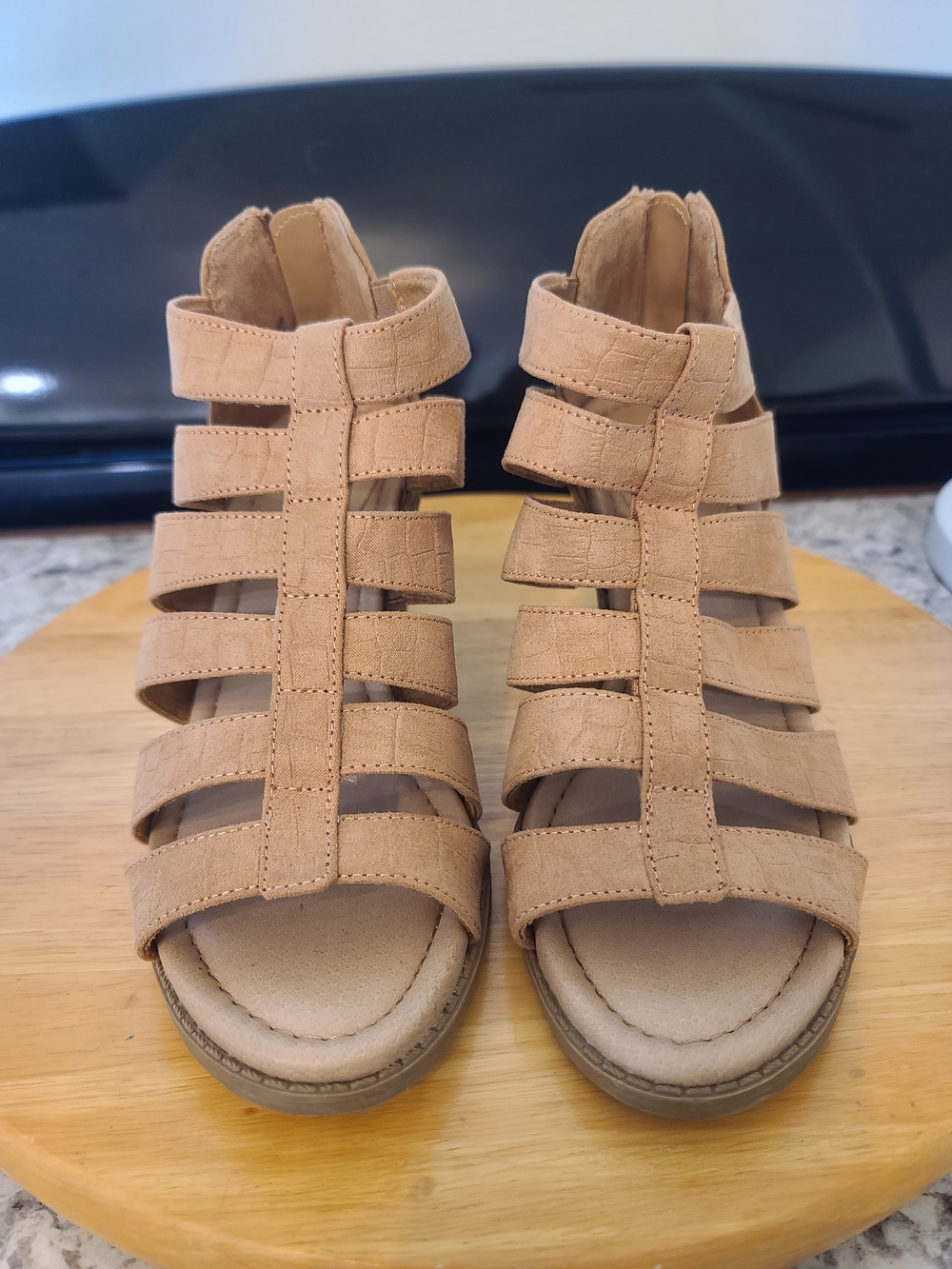Dr. Scholl's Women's Strappy Tan Gladiator Ankle Booties NWOT US 6.5